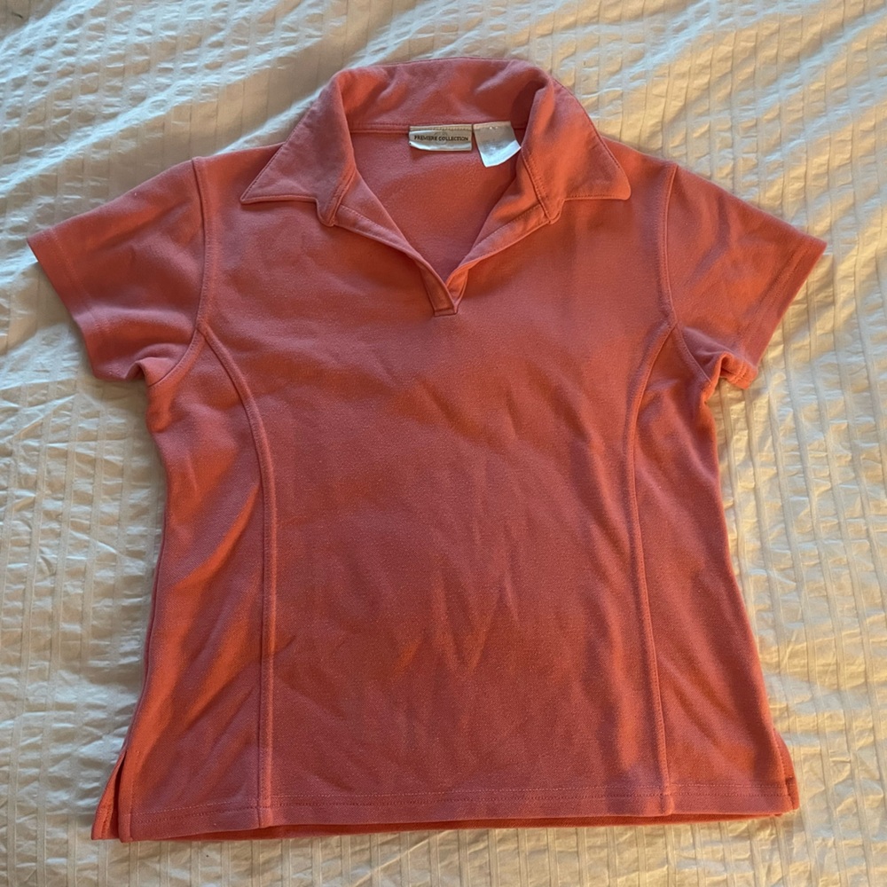 Coral polo top